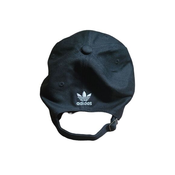 ADIDAS Original Canvas Black Trefoil Logo Adjustable Baseball Dad Hat Cap - Picture 3 of 6